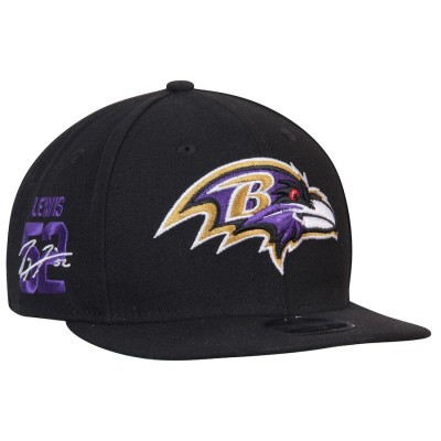Men's Baltimore Ravens Ray Lewis New Era Black Signature Side 9FIFTY Adjustable Snapback Hat 2603984